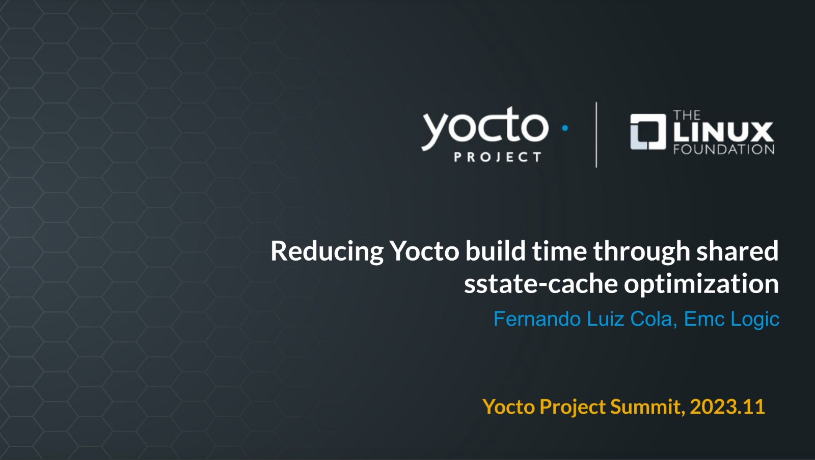 Yocto Project Virtual Summit 2023: Reduzindo o tempo de build